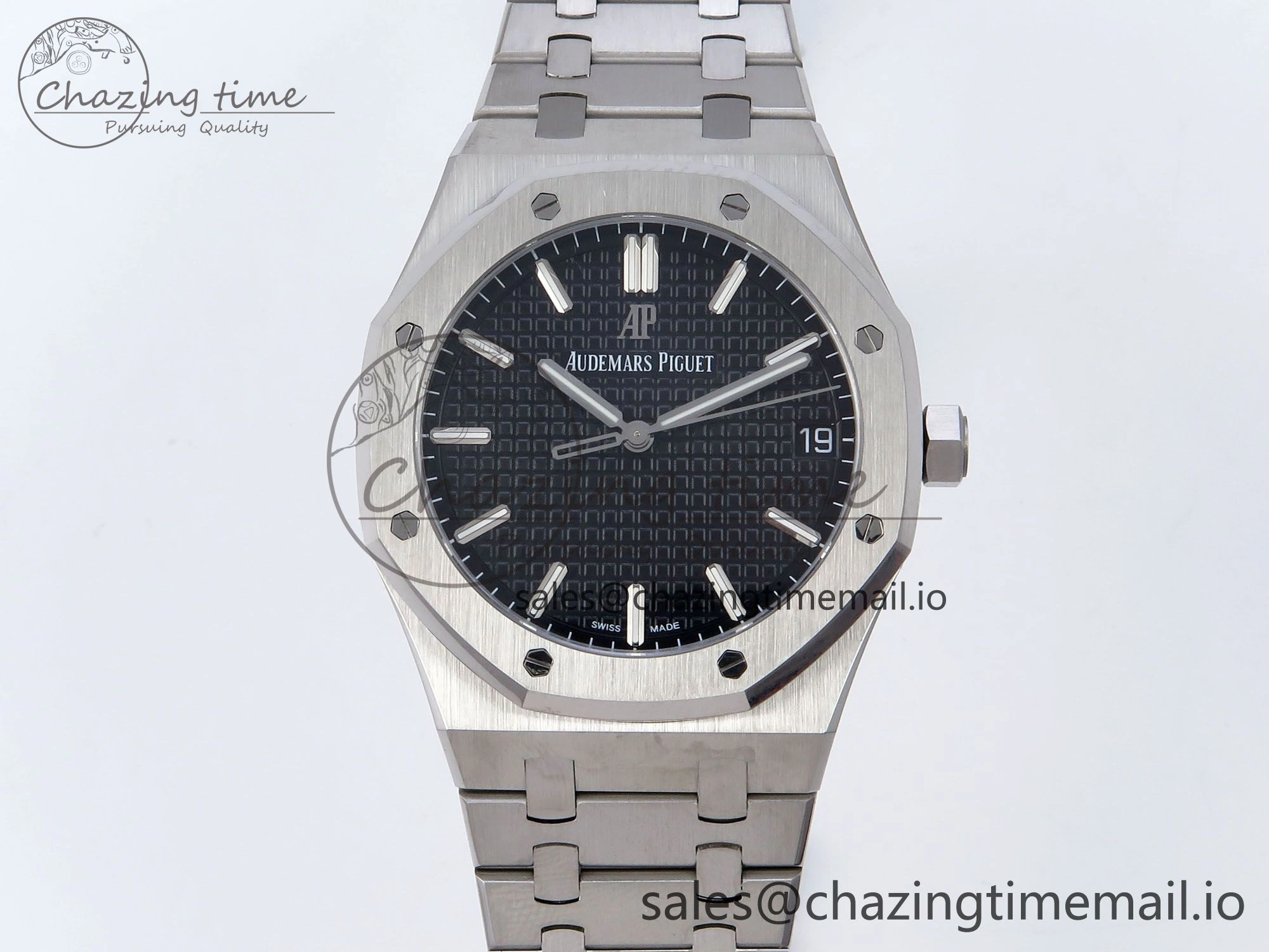 Royal Oak 41mm 15500 SS TKF 1:1 Best Edition Black Dial on SS Bracelet SA4302 Super Clone