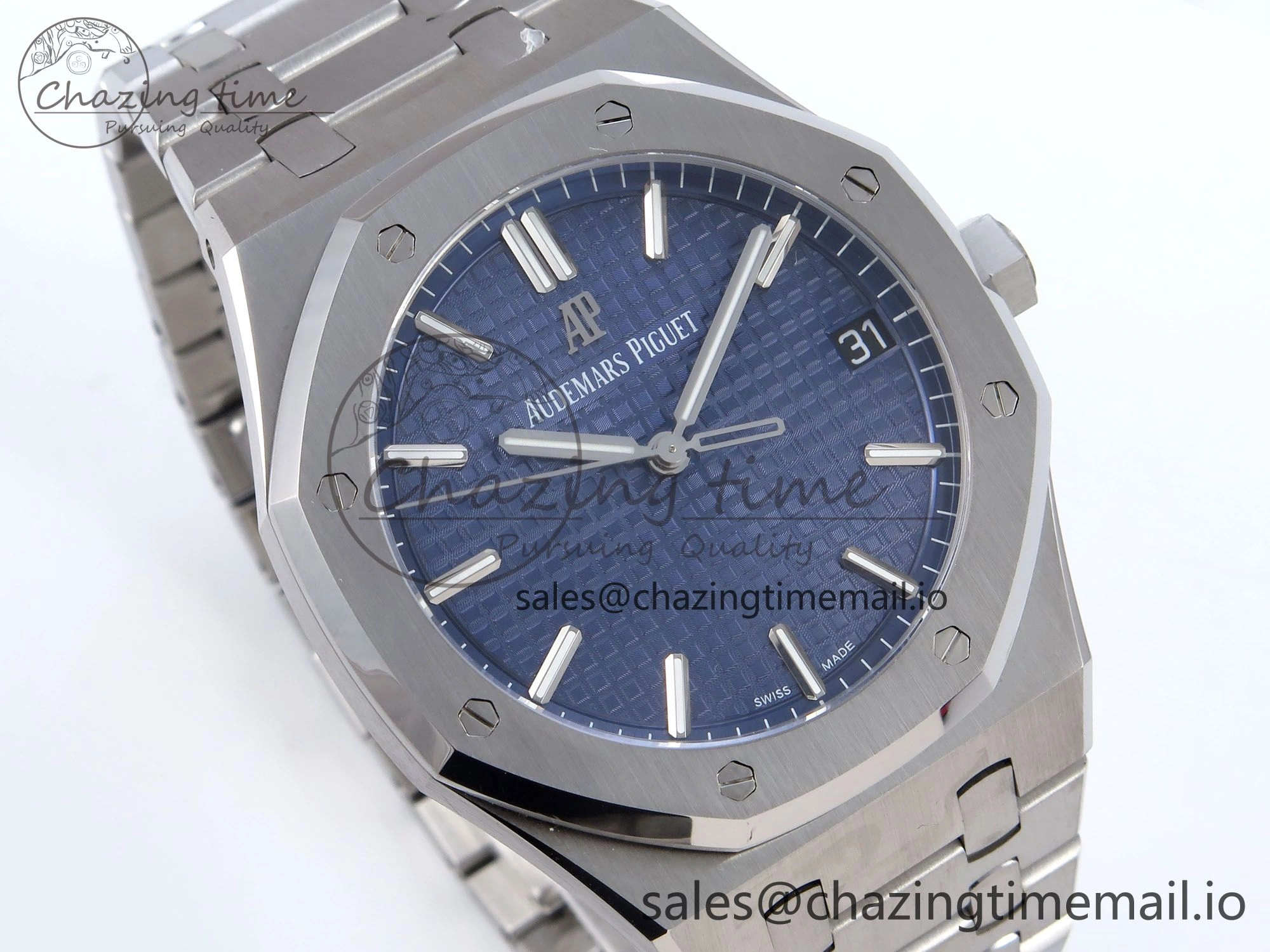 Royal Oak 41mm 15500 SS TKF 1:1 Best Edition Blue Dial on SS Bracelet SA4302 Super Clone
