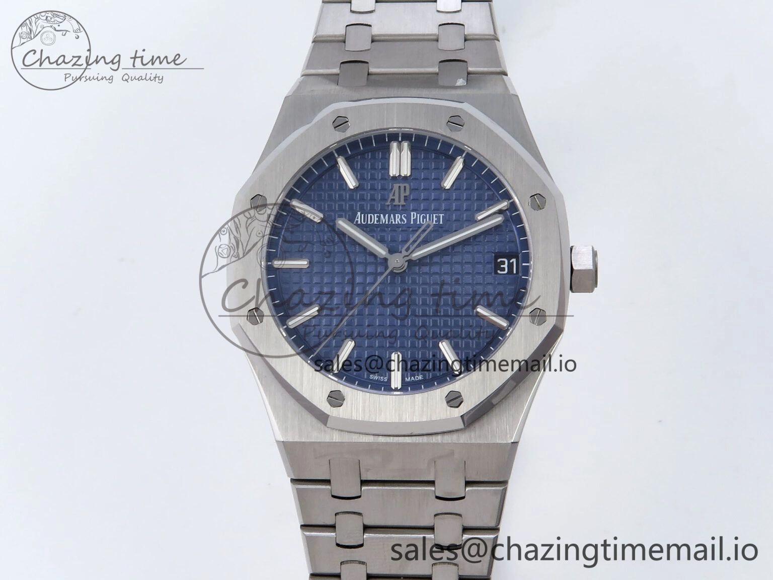 Royal Oak 41mm 15500 SS TKF 1:1 Best Edition Blue Dial on SS Bracelet SA4302 Super Clone