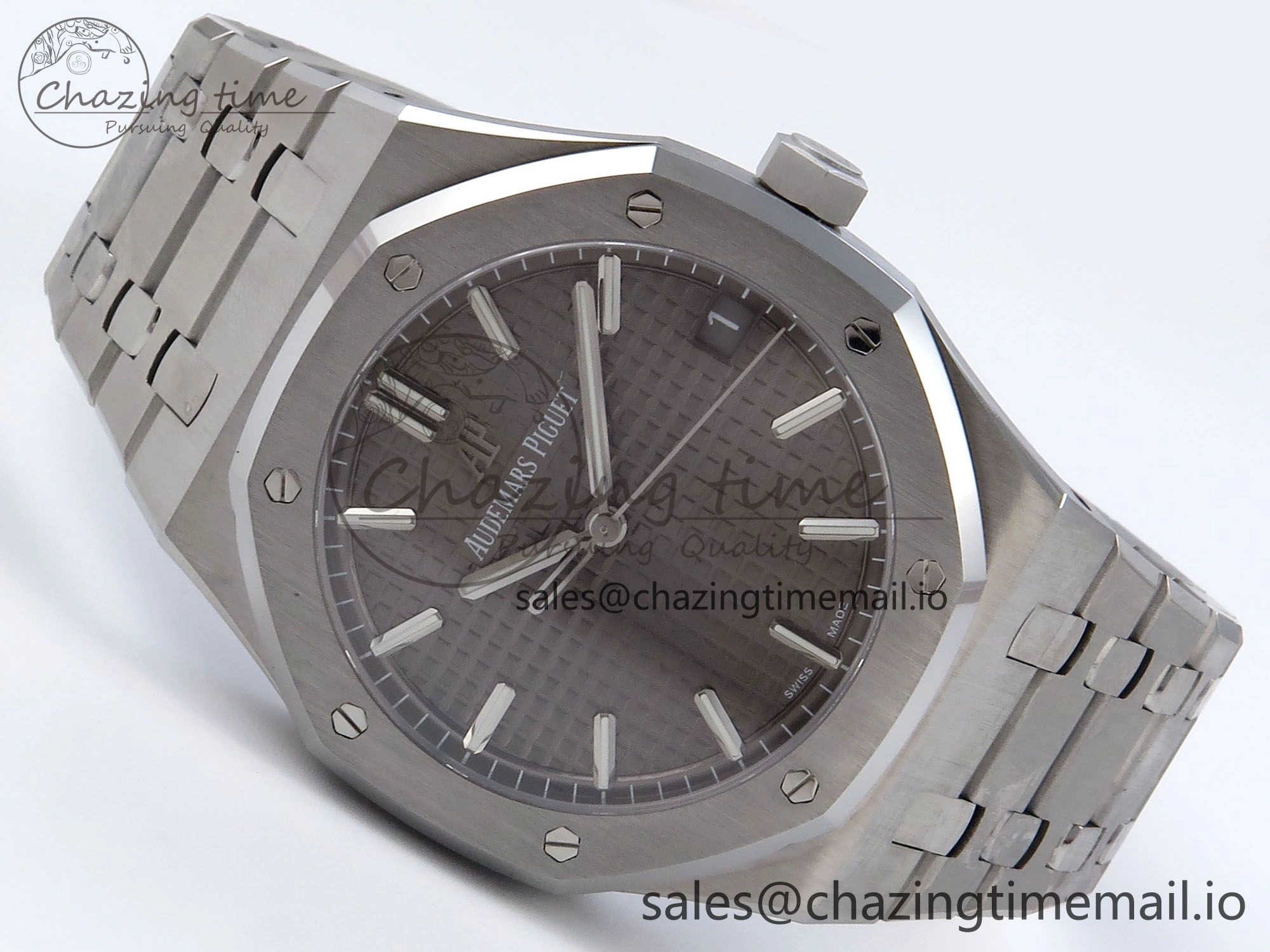 Royal Oak 41mm 15500 SS TKF 1:1 Best Edition Gray Dial on SS Bracelet SA4302 Super Clone