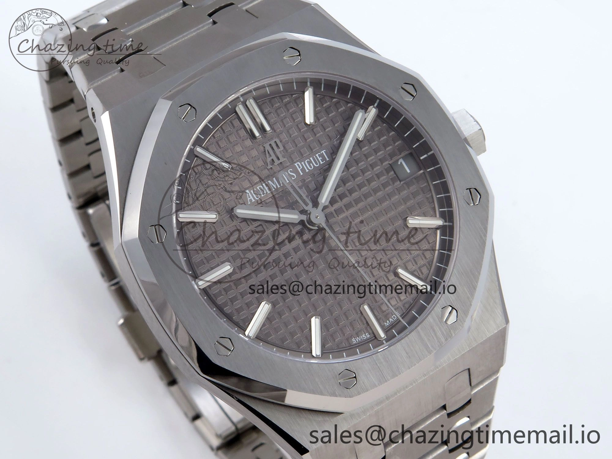 Royal Oak 41mm 15500 SS TKF 1:1 Best Edition Gray Dial on SS Bracelet SA4302 Super Clone
