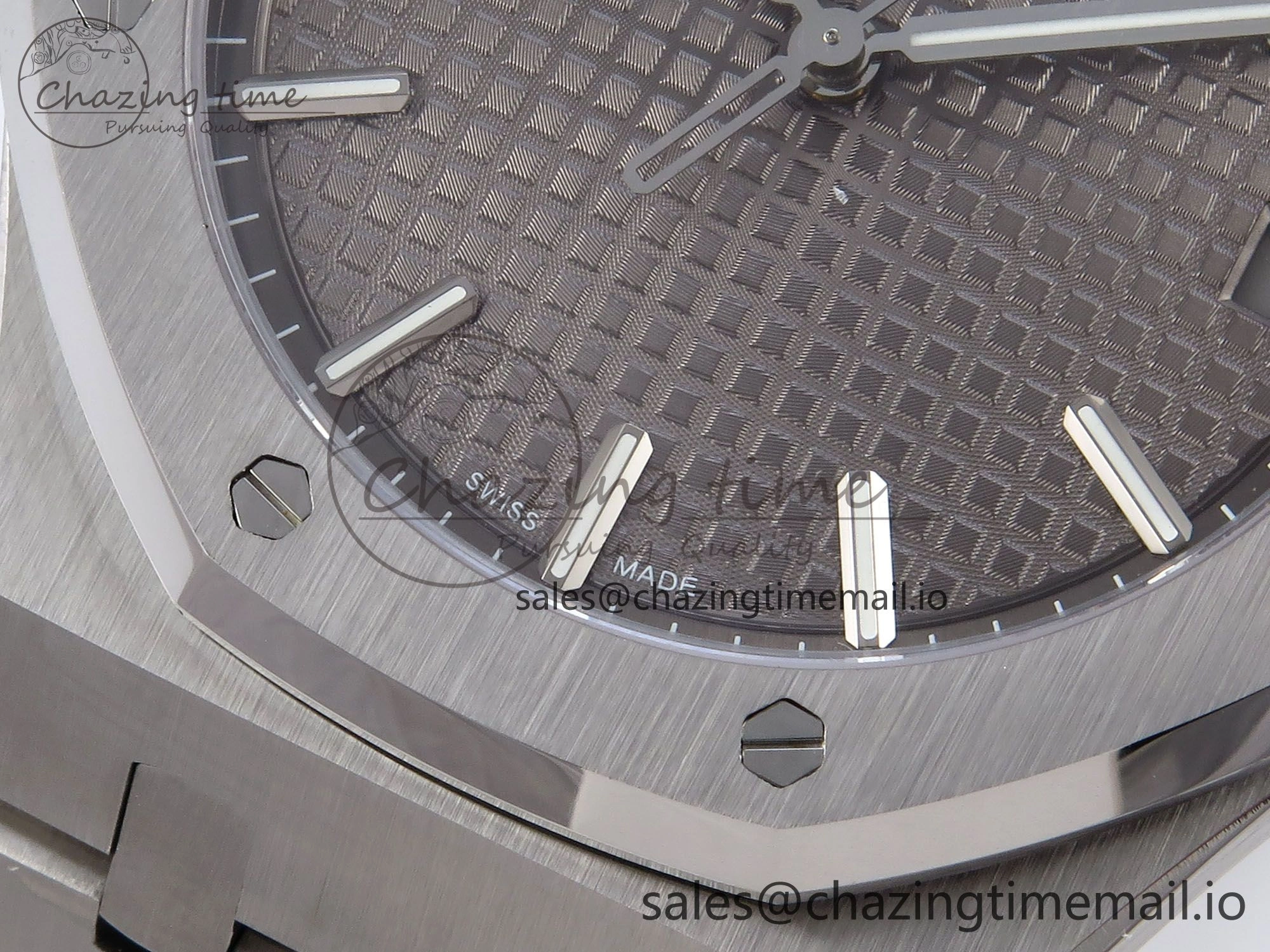 Royal Oak 41mm 15500 SS TKF 1:1 Best Edition Gray Dial on SS Bracelet SA4302 Super Clone