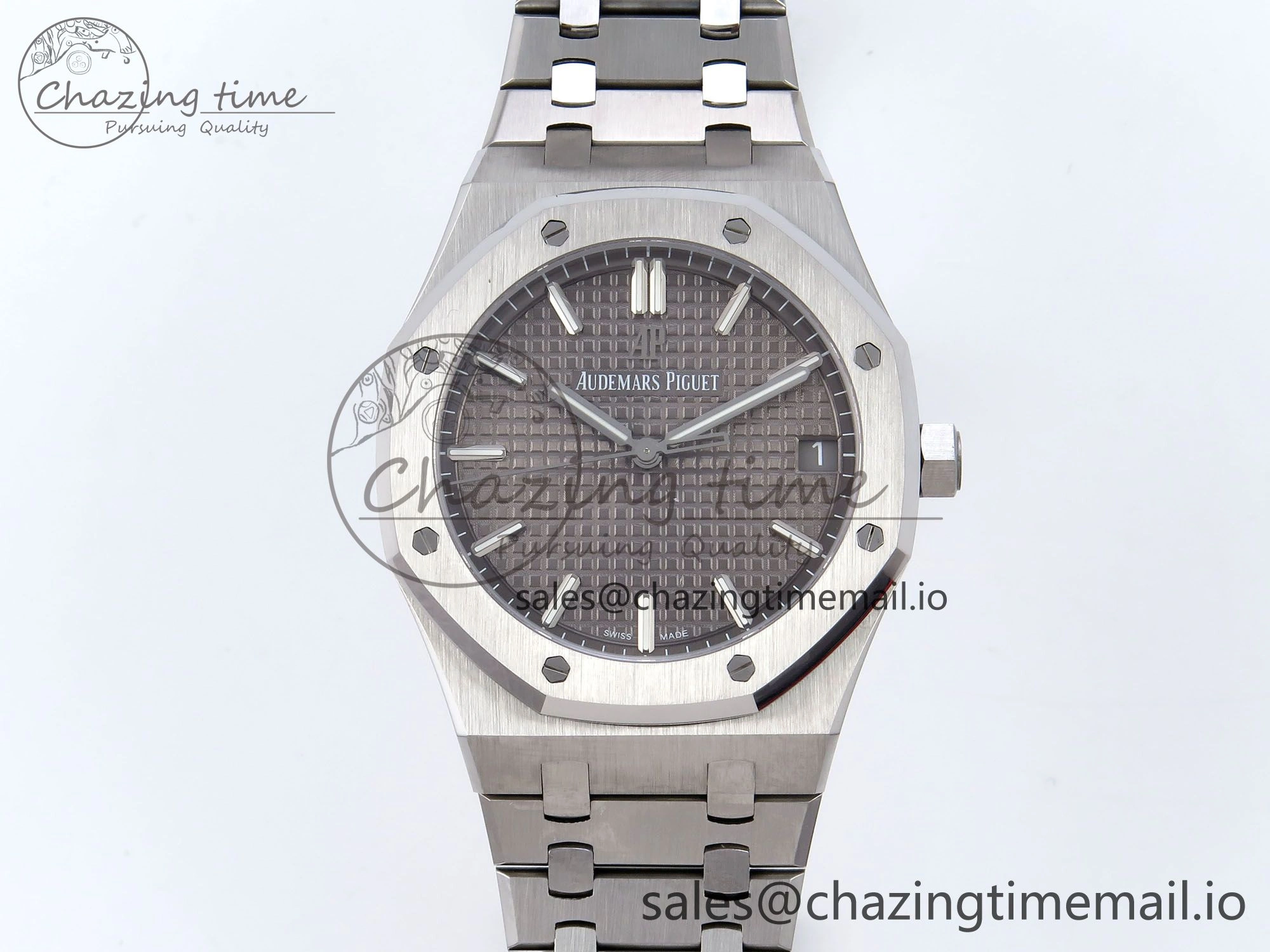 Royal Oak 41mm 15500 SS TKF 1:1 Best Edition Gray Dial on SS Bracelet SA4302 Super Clone