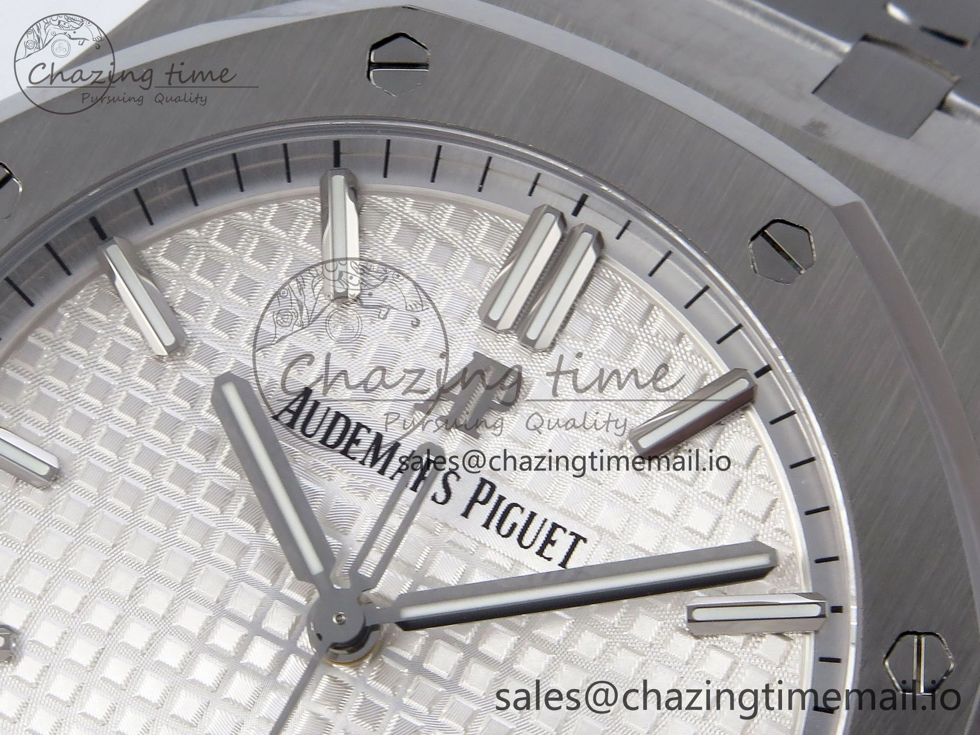 Royal Oak 41mm 15500 SS TKF 1:1 Best Edition White Dial on SS Bracelet SA4302 Super Clone