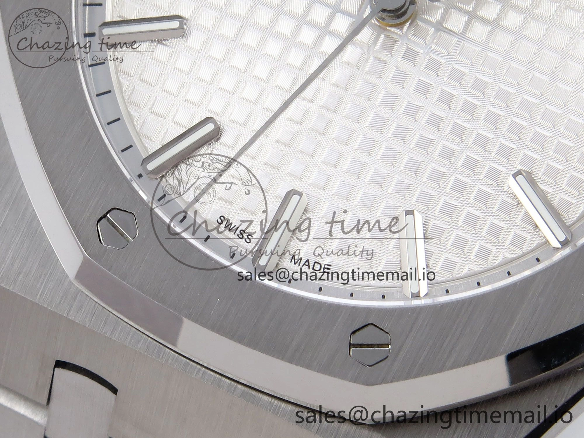 Royal Oak 41mm 15500 SS TKF 1:1 Best Edition White Dial on SS Bracelet SA4302 Super Clone