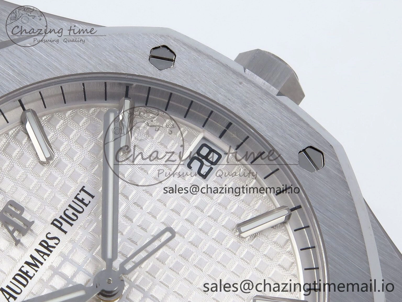 Royal Oak 41mm 15500 SS TKF 1:1 Best Edition White Dial on SS Bracelet SA4302 Super Clone