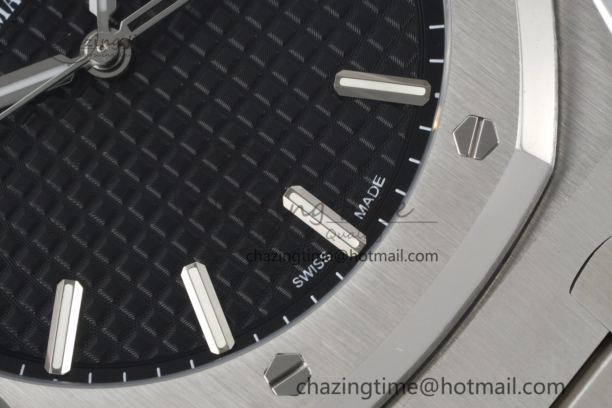 Royal Oak 41mm 15500 SS ZF 1:1 Best Edition Black Textured Dial on SS Bracelet A4302 Super Clone