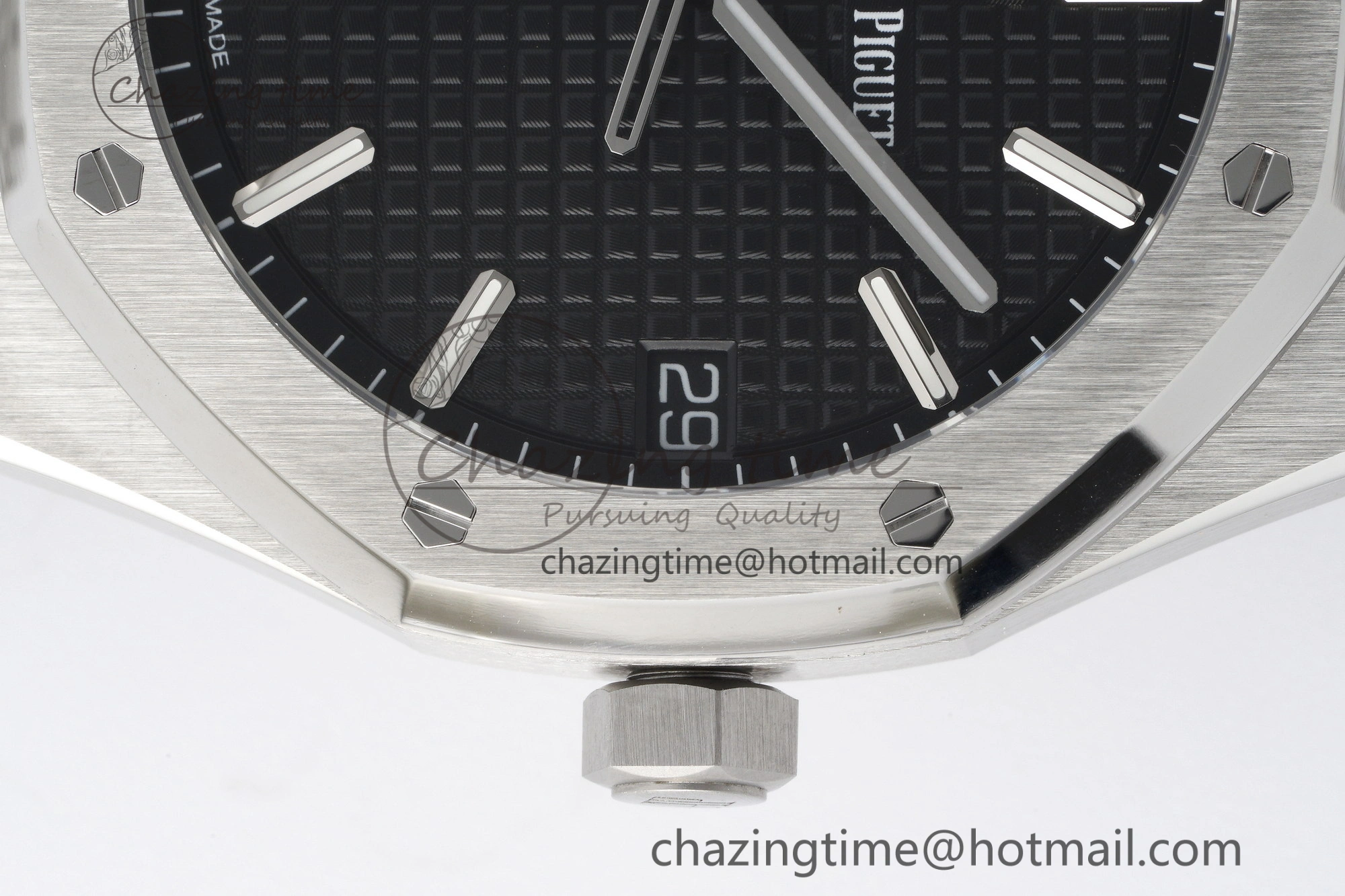 Royal Oak 41mm 15500 SS ZF 1:1 Best Edition Black Textured Dial on SS Bracelet A4302 Super Clone