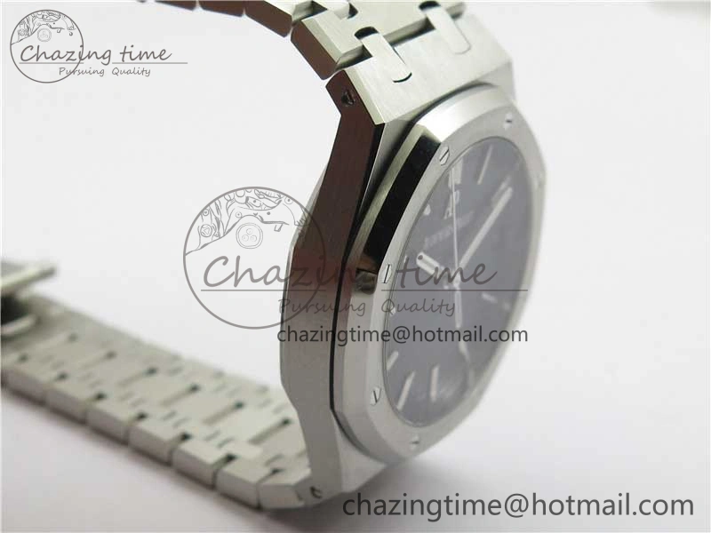 Royal Oak 41mm 15500 SS ZF 1:1 Best Edition Black Textured Dial on SS Bracelet A4302 V2 (Free Box)
