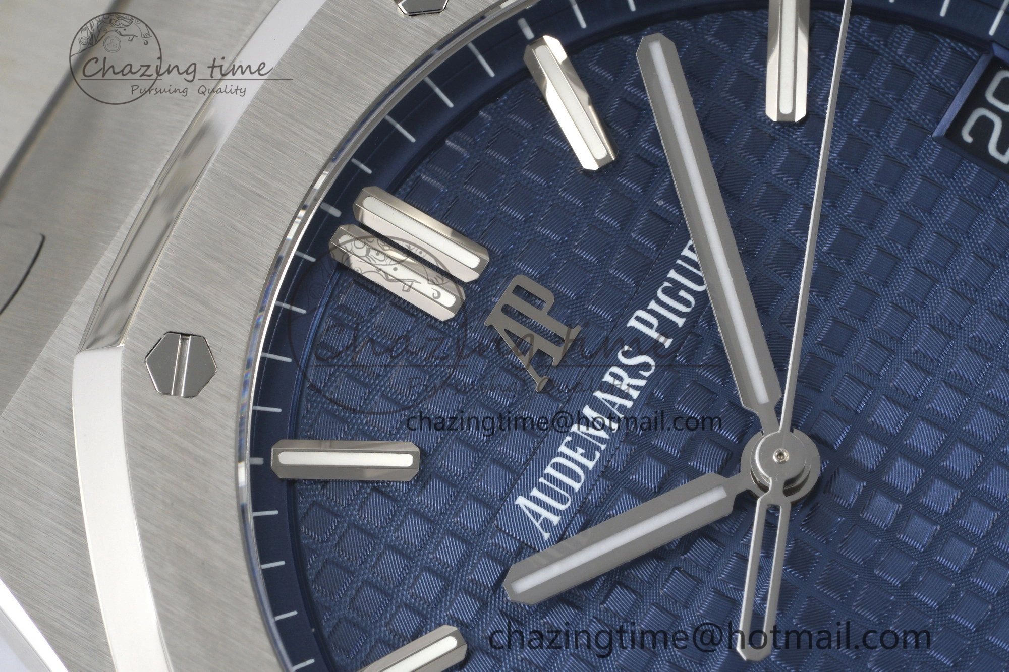 Royal Oak 41mm 15500 SS ZF 1:1 Best Edition Blue Textured Dial on SS Bracelet A4302 Super Clone