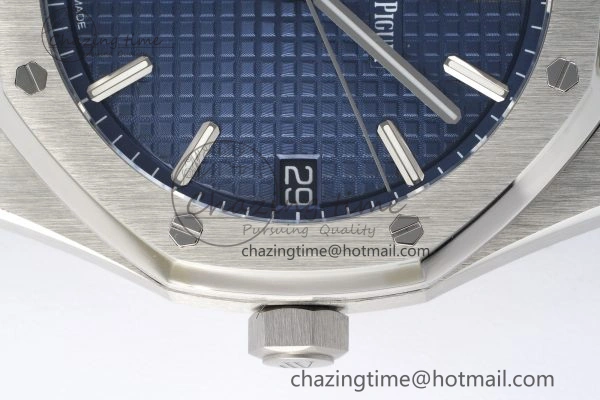 Royal Oak 41mm 15500 SS ZF 1:1 Best Edition Blue Textured Dial on SS Bracelet A4302 Super Clone