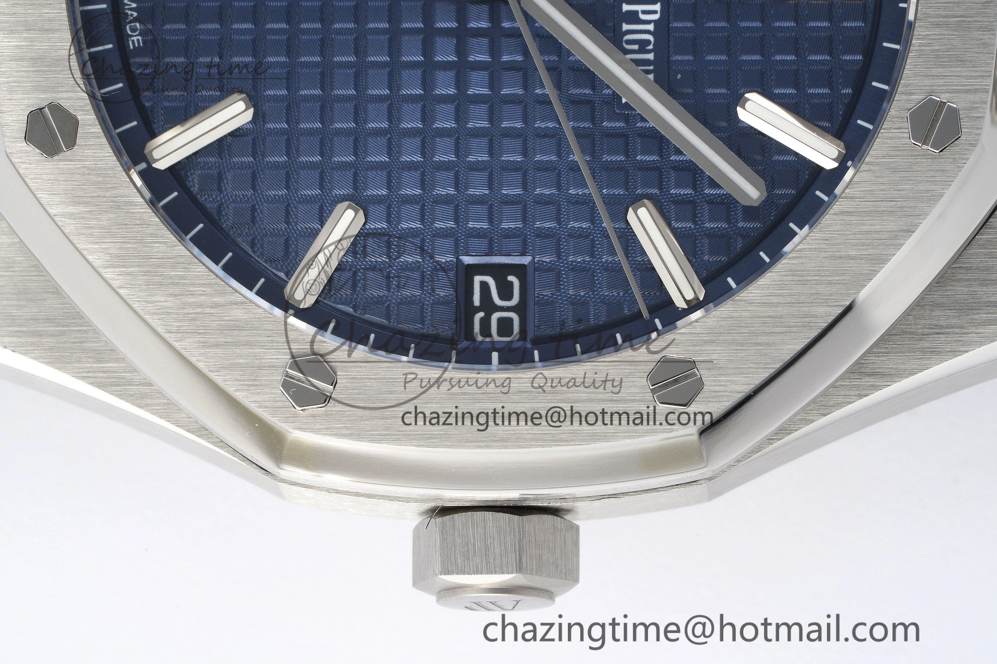 Royal Oak 41mm 15500 SS ZF 1:1 Best Edition Blue Textured Dial on SS Bracelet A4302 Super Clone