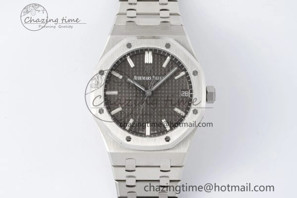 Royal Oak 41mm 15500 SS ZF 1:1 Best Edition Gray Textured Dial on SS Bracelet A4302 Super Clone V3