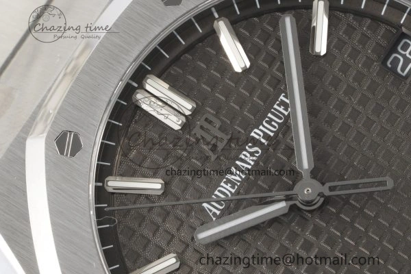Royal Oak 41mm 15500 SS ZF 1:1 Best Edition Gray Textured Dial on SS Bracelet A4302 Super Clone V3