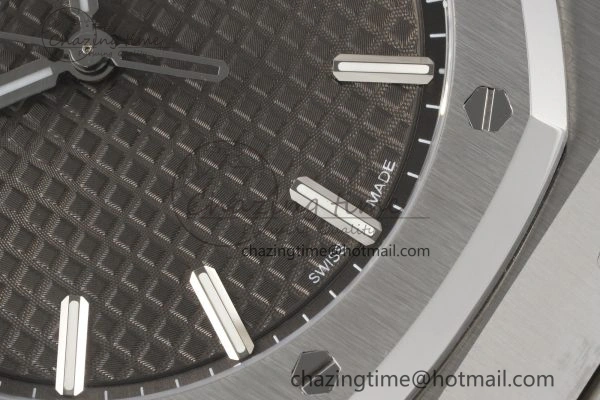 Royal Oak 41mm 15500 SS ZF 1:1 Best Edition Gray Textured Dial on SS Bracelet A4302 Super Clone V3