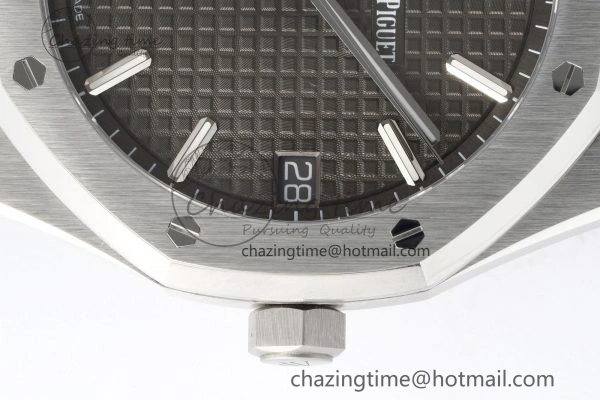Royal Oak 41mm 15500 SS ZF 1:1 Best Edition Gray Textured Dial on SS Bracelet A4302 Super Clone V3