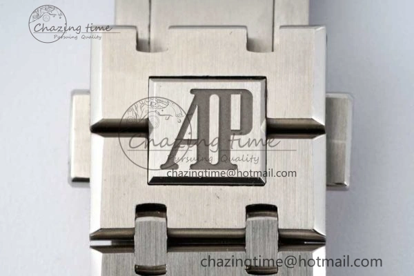 Royal Oak 41mm 15500 SS ZF 1:1 Best Edition Gray Textured Dial on SS Bracelet A4302 Super Clone