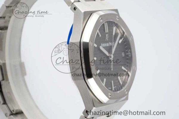 Royal Oak 41mm 15500 SS ZF 1:1 Best Edition Gray Textured Dial on SS Bracelet A4302 Super Clone