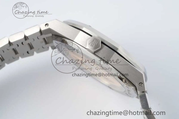 Royal Oak 41mm 15500 SS ZF 1:1 Best Edition Gray Textured Dial on SS Bracelet A4302 Super Clone