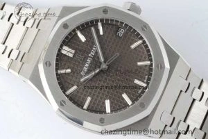 Royal Oak 41mm 15500 SS ZF 1:1 Best Edition Gray Textured Dial on SS Bracelet A4302 Super Clone