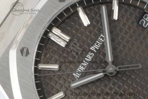 Royal Oak 41mm 15500 SS ZF 1:1 Best Edition Gray Textured Dial on SS Bracelet A4302 Super Clone