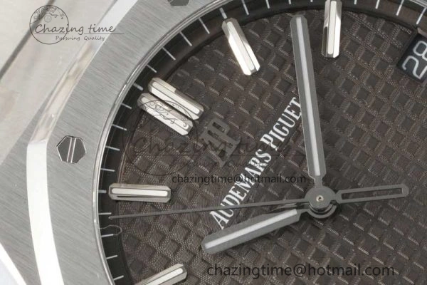 Royal Oak 41mm 15500 SS ZF 1:1 Best Edition Gray Textured Dial on SS Bracelet A4302 Super Clone