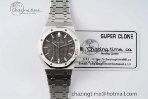 Royal Oak 41mm 15500 SS ZF 1:1 Best Edition Gray Textured Dial on SS Bracelet A4302 Super Clone