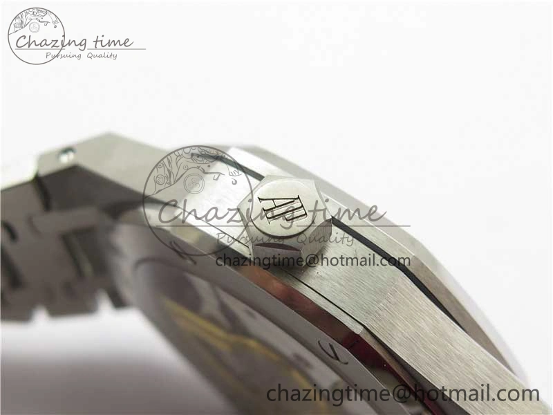 Royal Oak 41mm 15500 SS ZF 1:1 Best Edition Gray Textured Dial on SS Bracelet A4302 V2 (Free Box)