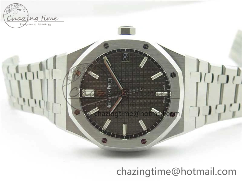 Royal Oak 41mm 15500 SS ZF 1:1 Best Edition Gray Textured Dial on SS Bracelet A4302 V2 (Free Box)
