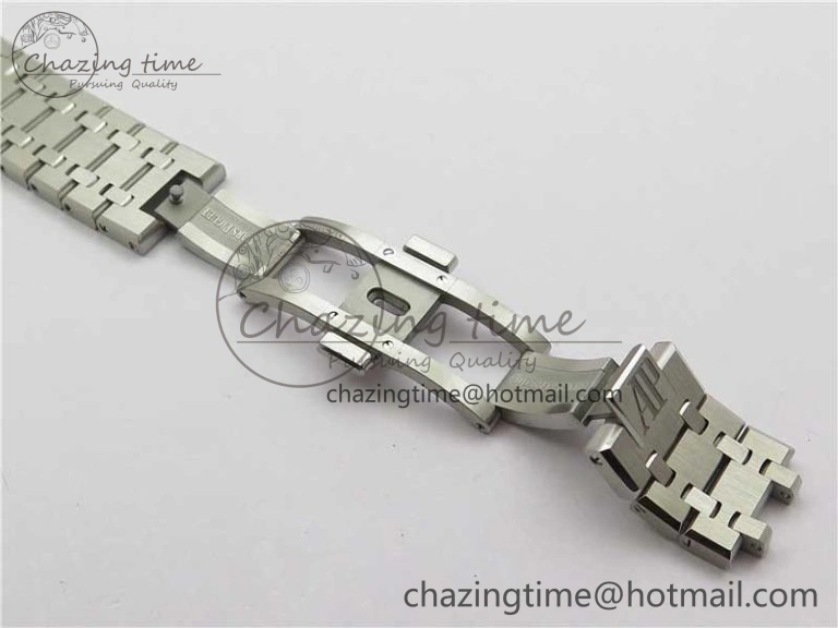 Royal Oak 41mm 15500 SS ZF 1:1 Best Edition Gray Textured Dial on SS Bracelet A4302 V2 (Free Box)