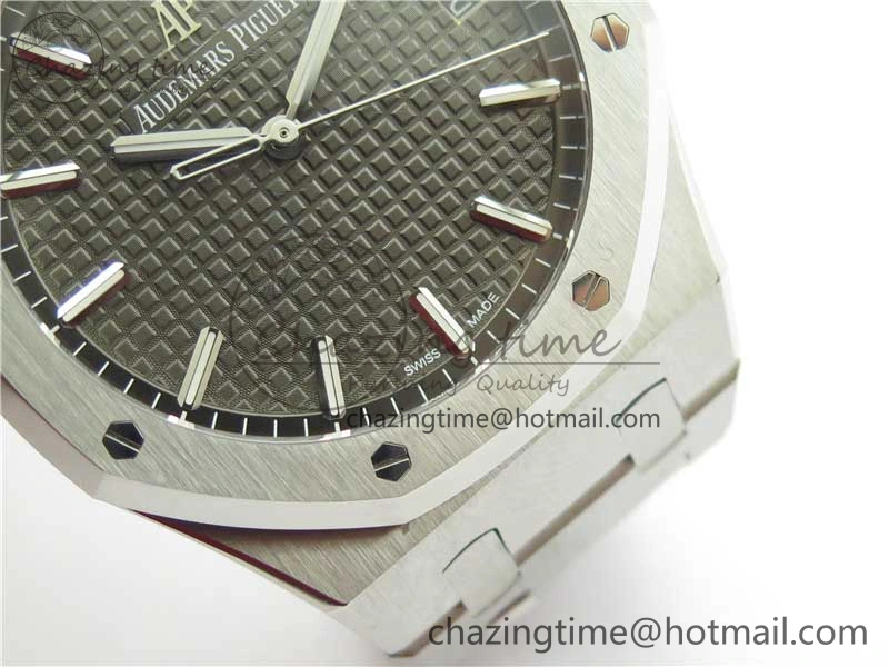 Royal Oak 41mm 15500 SS ZF 1:1 Best Edition Gray Textured Dial on SS Bracelet A4302 V2 (Free Box)