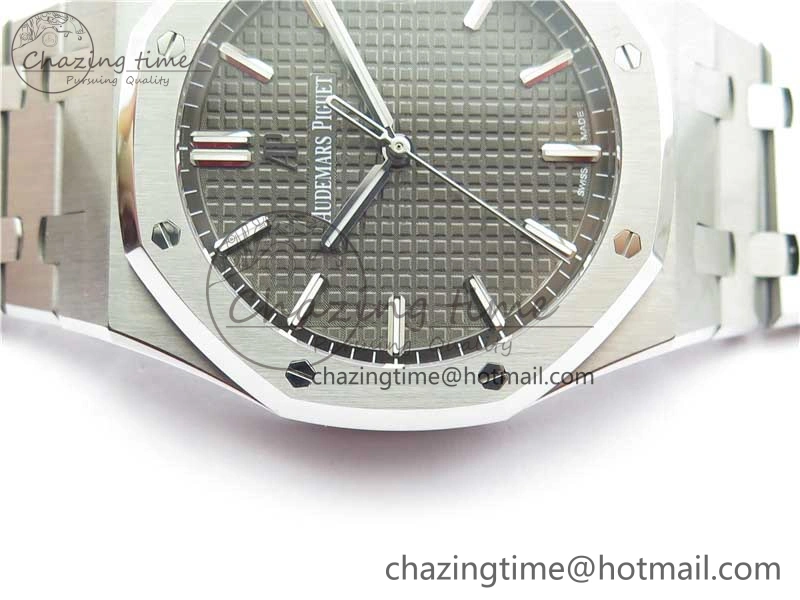 Royal Oak 41mm 15500 SS ZF 1:1 Best Edition Gray Textured Dial on SS Bracelet A4302 V2 (Free Box)