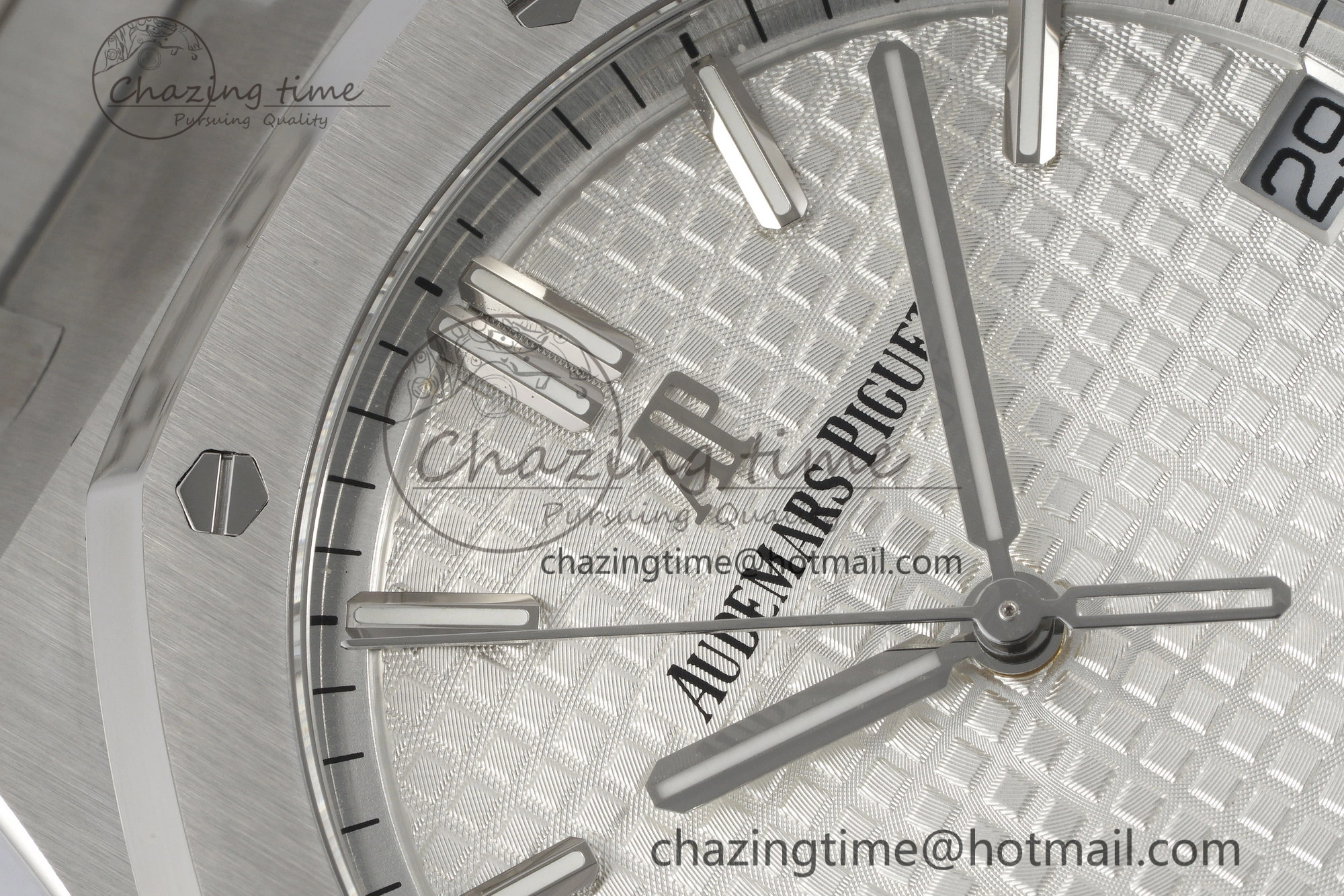 Royal Oak 41mm 15500 SS ZF 1:1 Best Edition White Textured Dial on SS Bracelet A4302 Super Clone V3