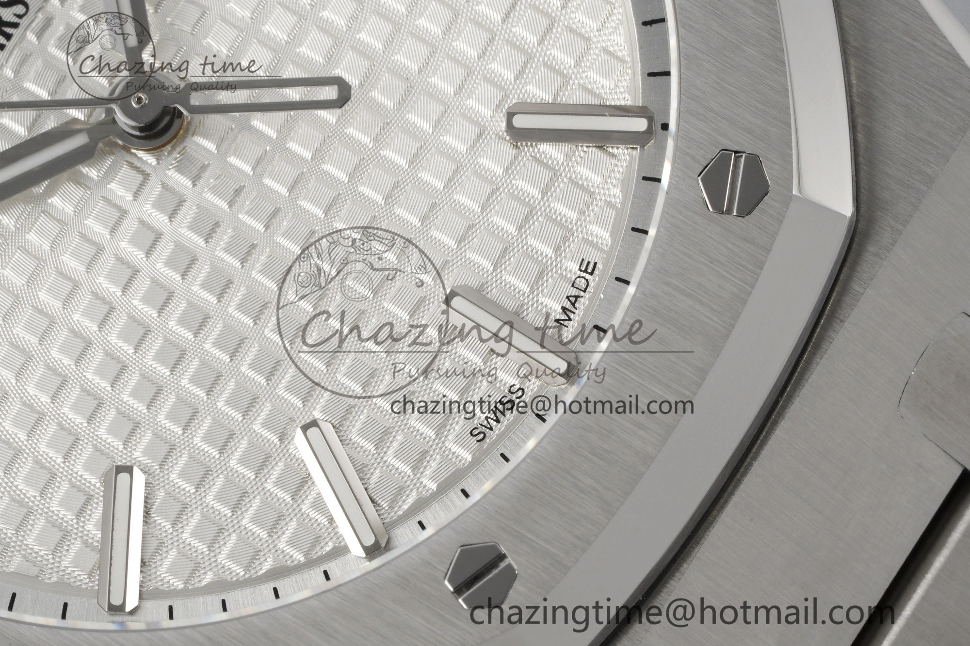 Royal Oak 41mm 15500 SS ZF 1:1 Best Edition White Textured Dial on SS Bracelet A4302 Super Clone V3