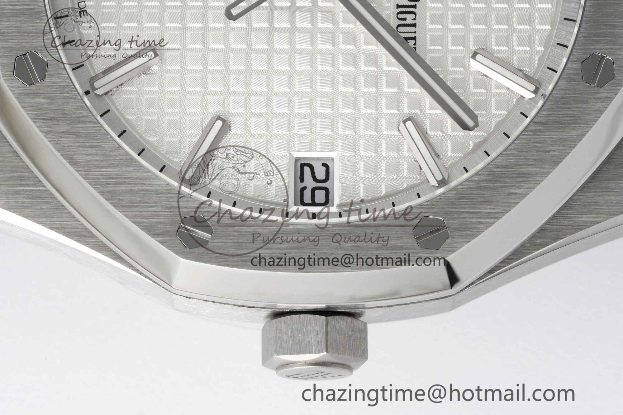 Royal Oak 41mm 15500 SS ZF 1:1 Best Edition White Textured Dial on SS Bracelet A4302 Super Clone V3