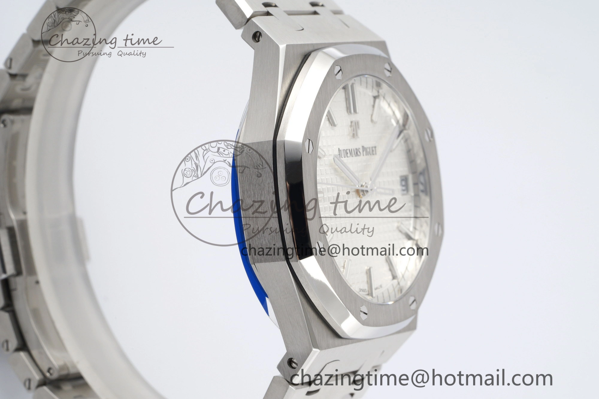Royal Oak 41mm 15500 SS ZF 1:1 Best Edition White Textured Dial on SS Bracelet A4302 Super Clone V3