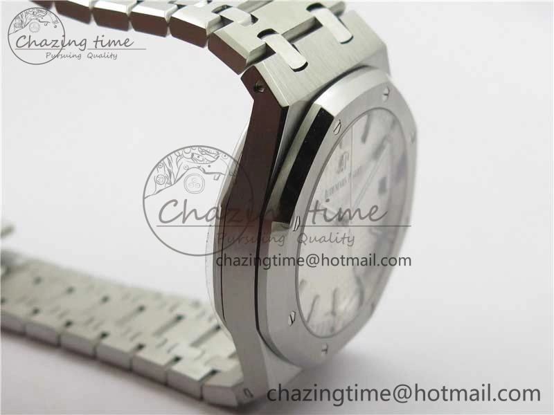 Royal Oak 41mm 15500 SS ZF 1:1 Best Edition White Textured Dial on SS Bracelet A4302 V2 (Free Box)