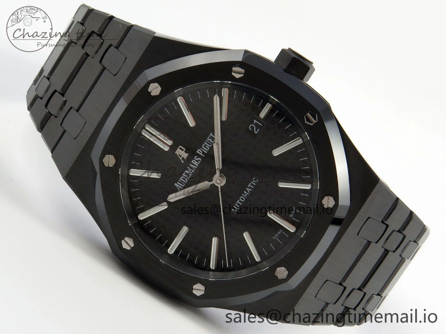 Royal Oak 41mm 15500 THBF 1:1 Best Edition Black Dial on Black Ceramic Bracelet SA4302 Super Clone