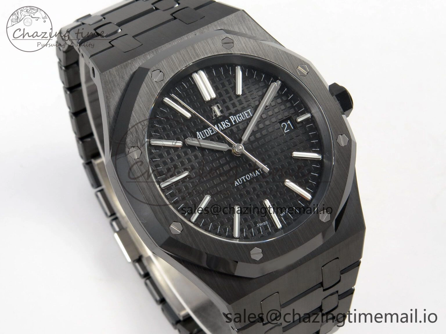 Royal Oak 41mm 15500 THBF 1:1 Best Edition Black Dial on Black Ceramic Bracelet SA4302 Super Clone