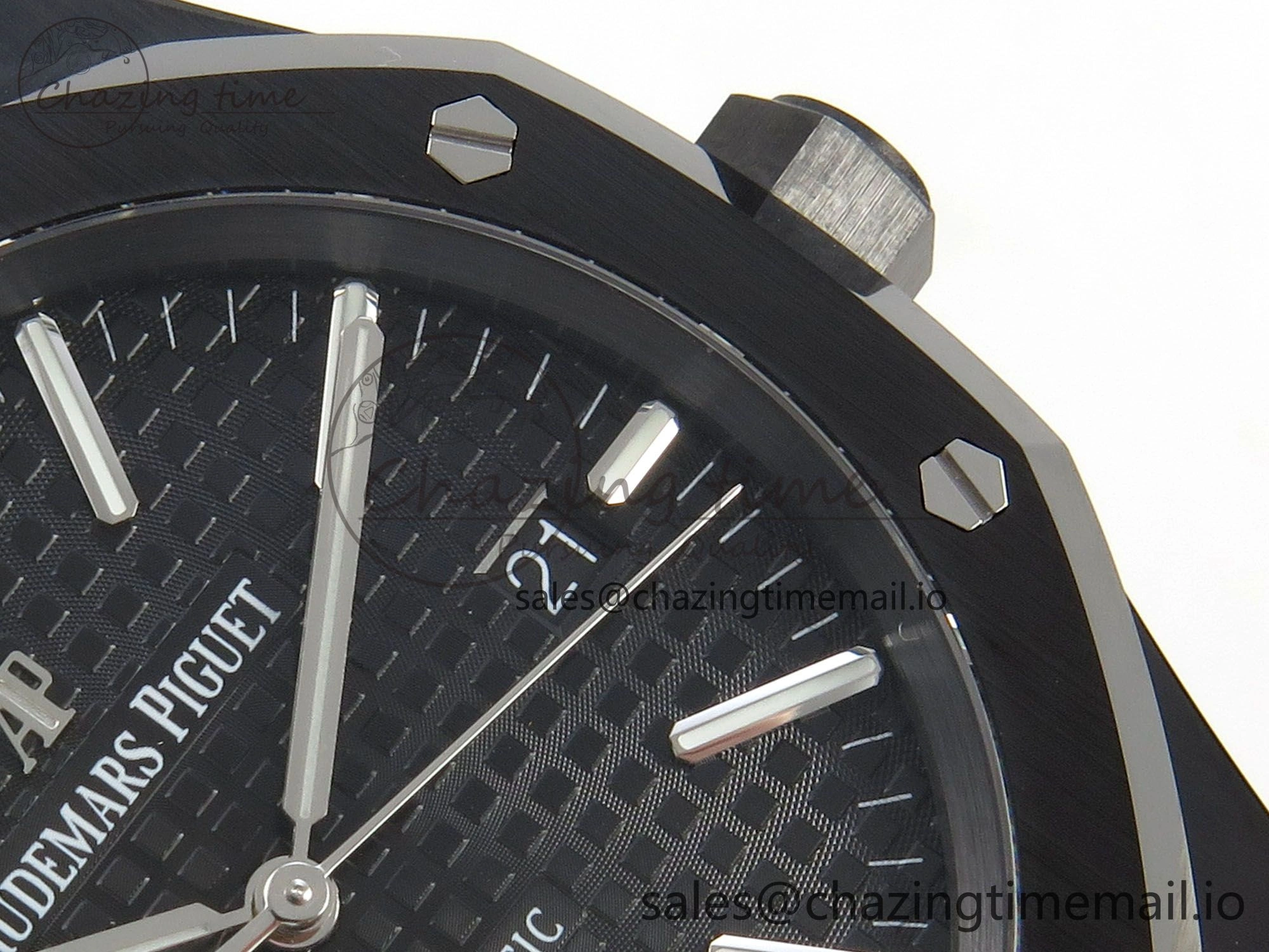 Royal Oak 41mm 15500 THBF 1:1 Best Edition Black Dial on Black Ceramic Bracelet SA4302 Super Clone