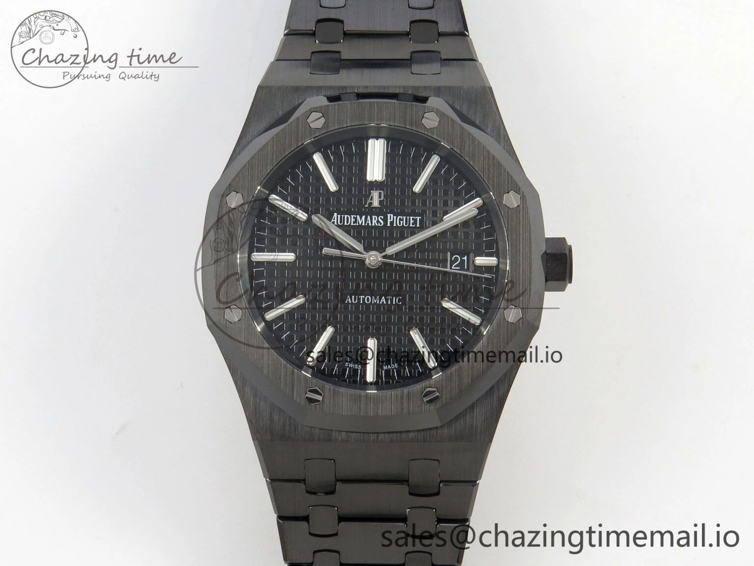 Royal Oak 41mm 15500 THBF 1:1 Best Edition Black Dial on Black Ceramic Bracelet SA4302 Super Clone