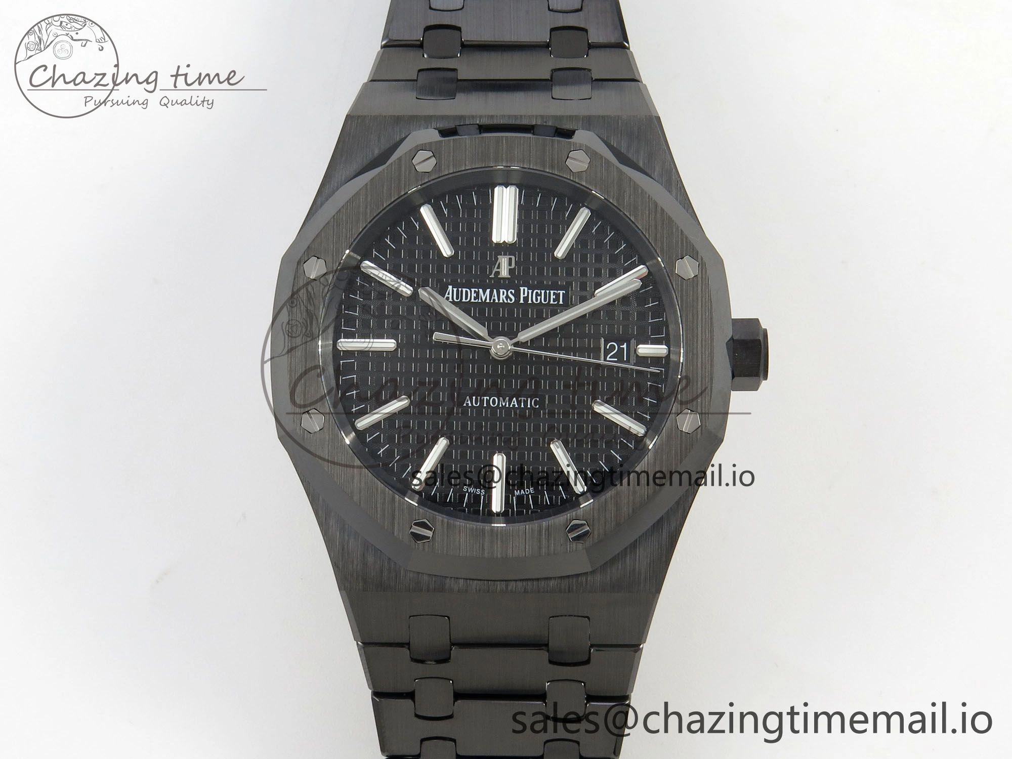 Royal Oak 41mm 15500 THBF 1:1 Best Edition Black Dial on Black Ceramic Bracelet SA4302 Super Clone