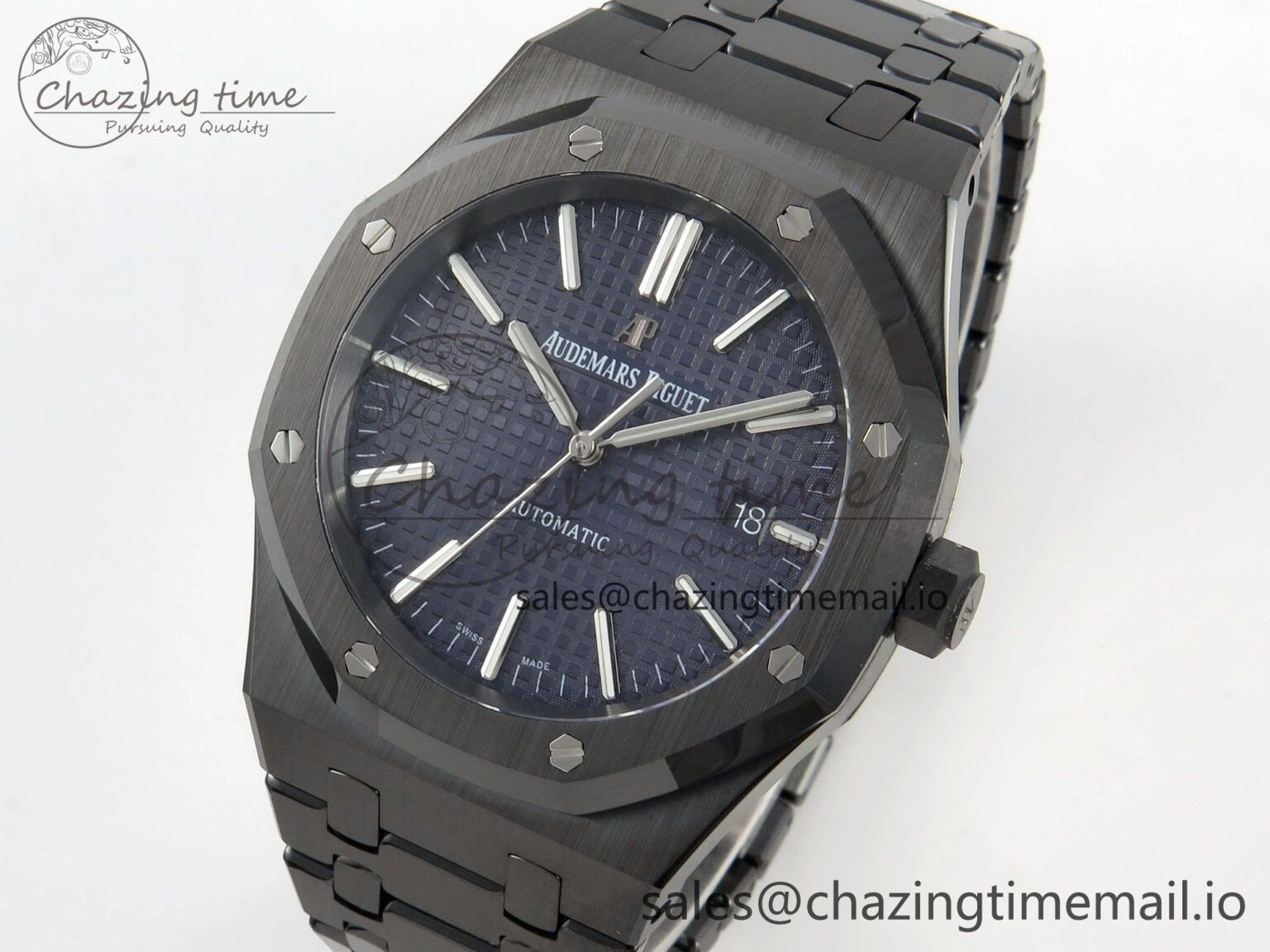 Royal Oak 41mm 15500 THBF 1:1 Best Edition Blue Dial on Black Ceramic Bracelet SA4302 Super Clone