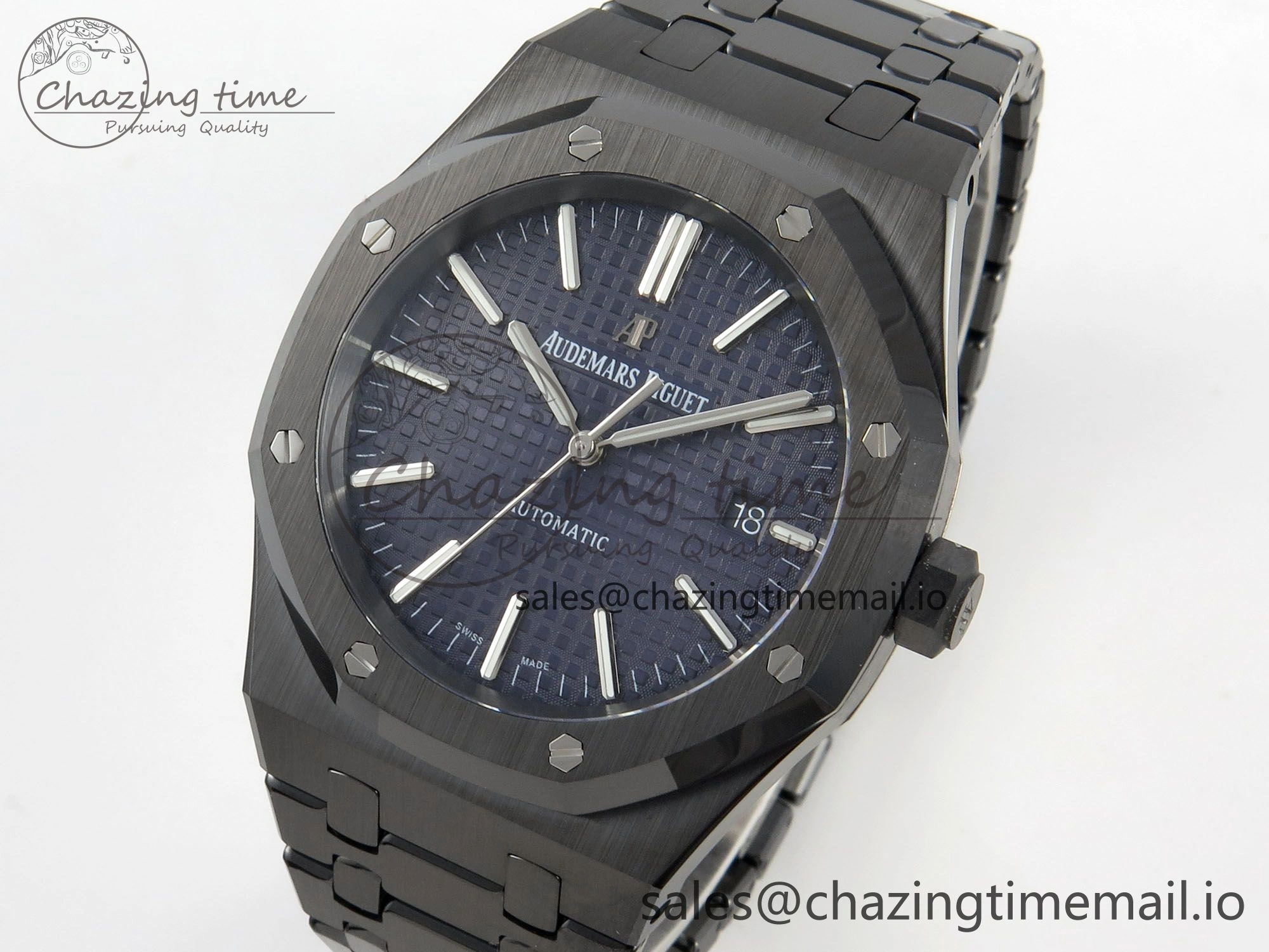 Royal Oak 41mm 15500 THBF 1:1 Best Edition Blue Dial on Black Ceramic Bracelet SA4302 Super Clone