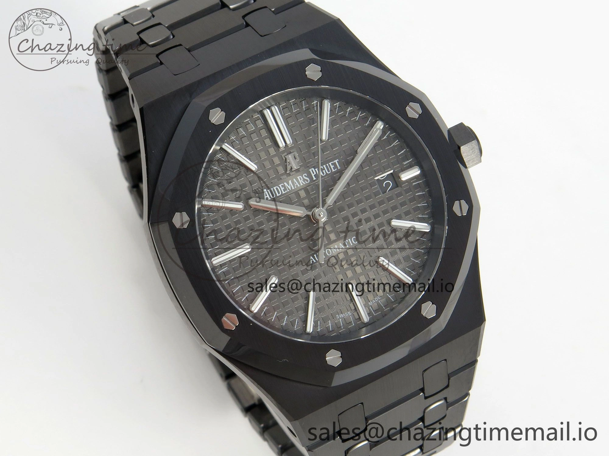 Royal Oak 41mm 15500 THBF 1:1 Best Edition Gray Dial on Black Ceramic Bracelet SA4302 Super Clone