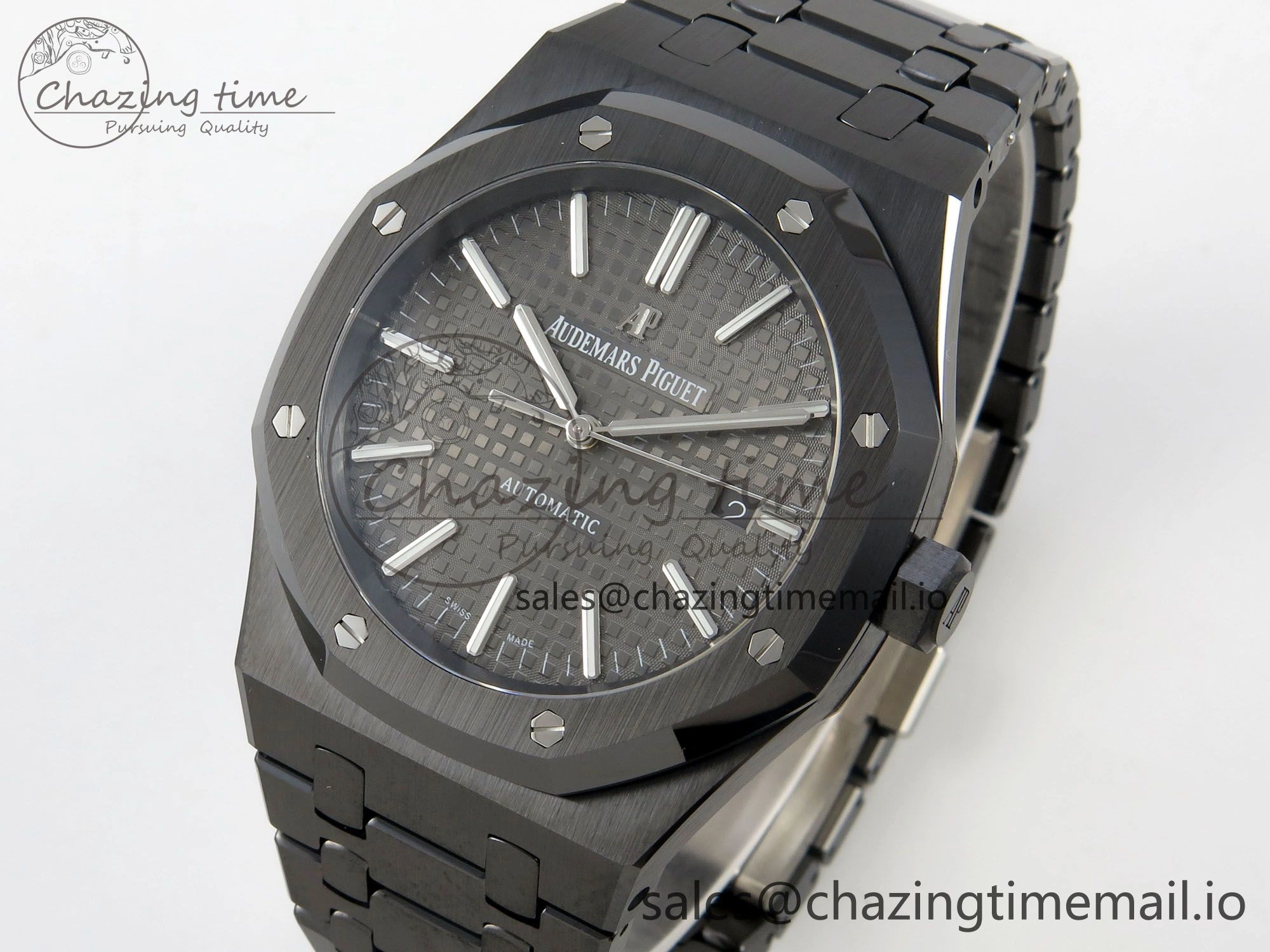 Royal Oak 41mm 15500 THBF 1:1 Best Edition Gray Dial on Black Ceramic Bracelet SA4302 Super Clone