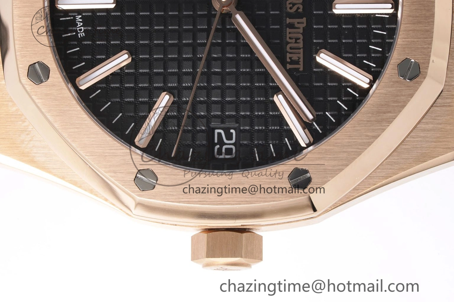 Royal Oak 41mm 15510 “50th Anniversary” RG APSF 1:1 Best Edition Black Dial on Black Leather Strap SA4302 Super Clone