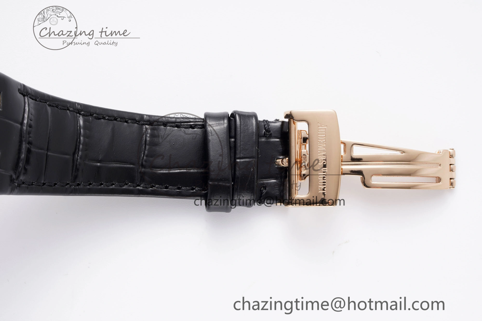 Royal Oak 41mm 15510 “50th Anniversary” RG APSF 1:1 Best Edition Black Dial on Black Leather Strap SA4302 Super Clone