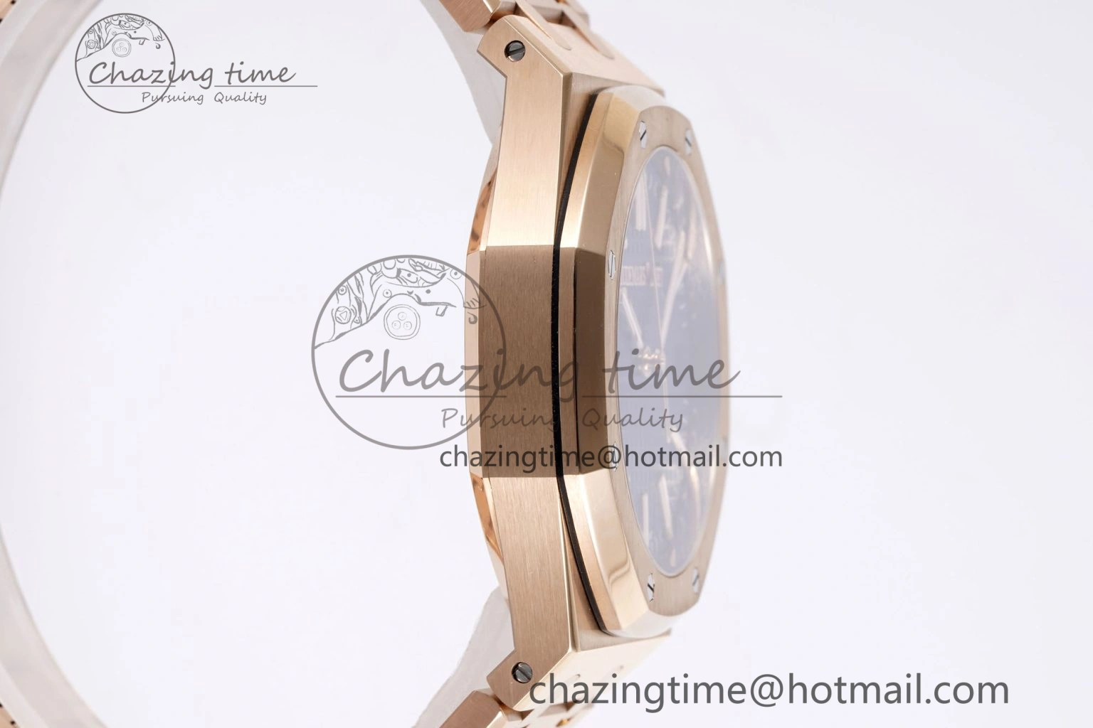 Royal Oak 41mm 15510 “50th Anniversary” RG APSF 1:1 Best Edition Blue Dial on RG Bracelet SA4302 Super Clone