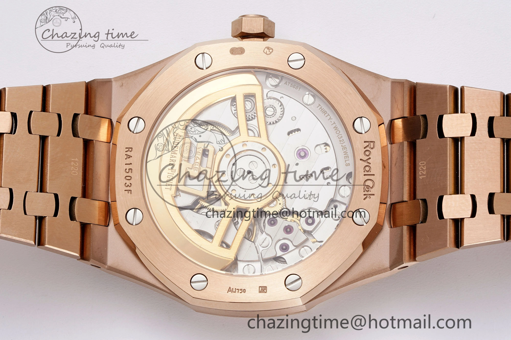 Royal Oak 41mm 15510 “50th Anniversary” RG APSF 1:1 Best Edition Blue Dial on RG Bracelet SA4302 Super Clone
